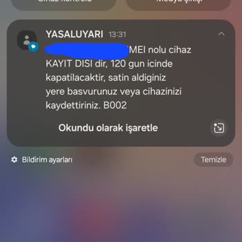 Samsung Telefon Yeni Alınan Telefonun IMEI Sorunu Ve Mağduriyet