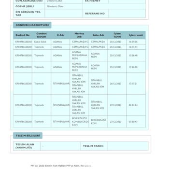 PTT Kargo 13 Gündür Kargom Ulaşmadı