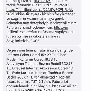 Millenicom Gizli Ücretlerle Karşılaşan Müşteri Tepkisi
