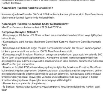 İş Bankası Maxi Puanları Yüklemiyor