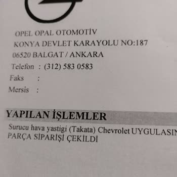 Chevrolet Opel Servisi İle Yaşanan İletişim Sorunları