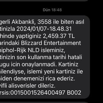 Akbank Ve Blizzard'ın Paramı İstiyorum