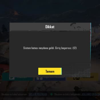 PUBG Mobil Giriş Başarısız
