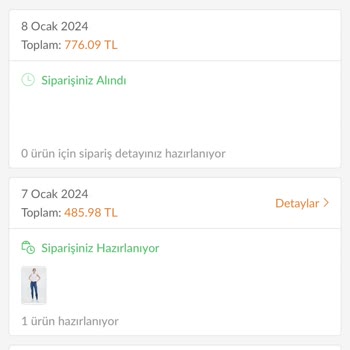 Trendyol 0 Ürün İçin Sipariş Detayınız Hazırlanıyor Diyor