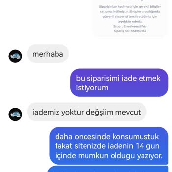 Sneakerslife.tr Siparişimi İade Etmek İstiyorum