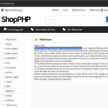 Ünlü Oto (unluoto.com.tr) Parça Gönderilmedi