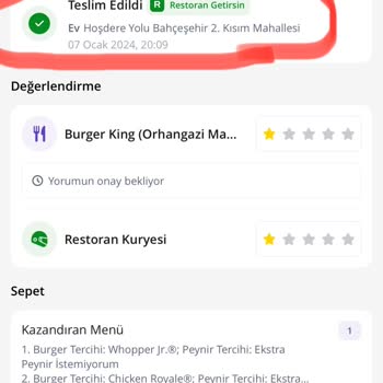 Getir Siparişimde Yaşadığım Sorun