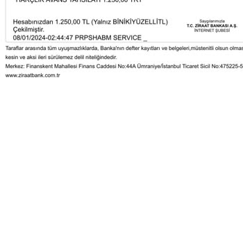 KYK Harçlık Avans Tahsilatı