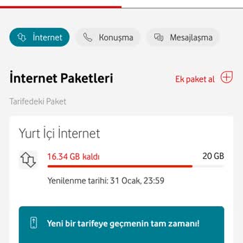 Vodafone Red Tarifem 20 GB Haklarımı Vermedi!