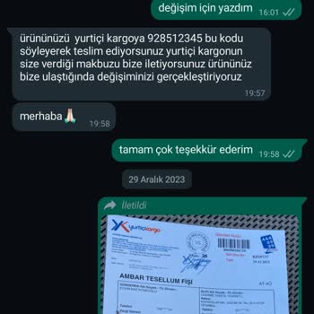Charme Butik Siparişimi Değişmiyor