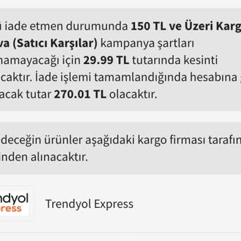 Trendyol Eksik Ürün Gönderip Üstüne İade İçin Kargo Ücreti İstiyor