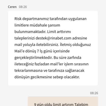 Rinabet Hesabıma Kısıt Konuldu
