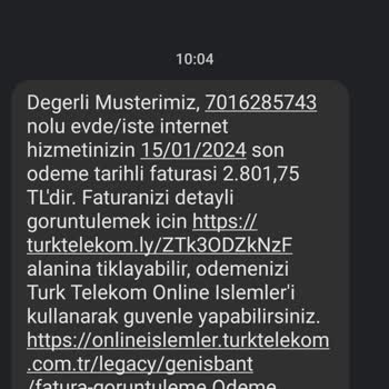 Türk Telekom Aşırı Yüksek Fatura