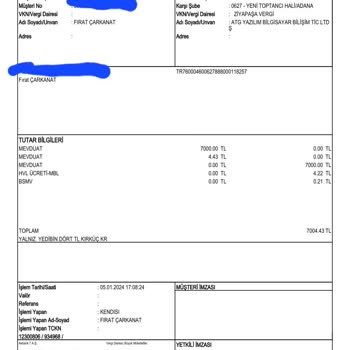 Atig Menkul Yanlış Hesaba Para Transferi Sonucu Mağduriyet