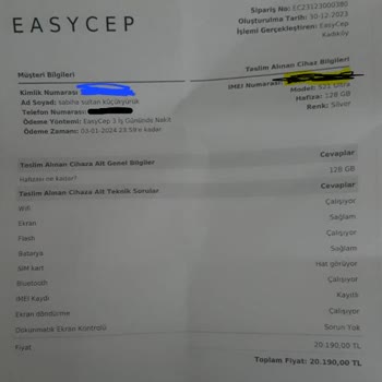 EasyCep 30.12.2023 De Elden Teslim Ettiğim Ürünün Ödemesini Yapmadı
