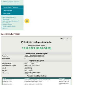 Pull And Bear UPS Türkiye Gelmeyen Kargo Pişmanlığı