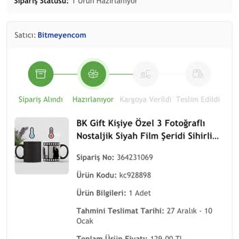 Teslim Edilmeyen Sipariş!