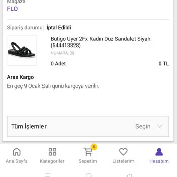 N11 Stok Var İken İptal Edilen Sandalet Şikayeti
