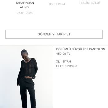 Zara İnternet Sipariş Sorunu