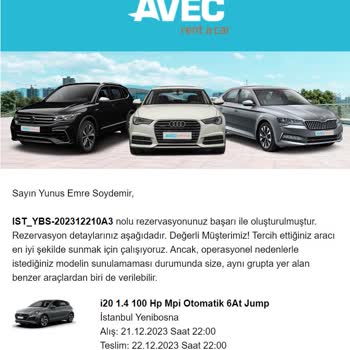 Avec Araç Teslim Ve Provizyon İadesi Sorunu