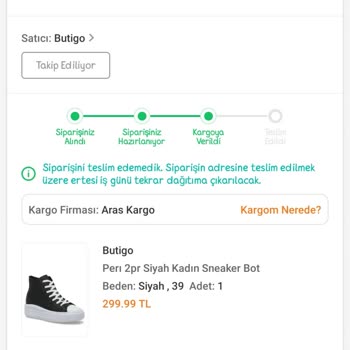 Aras Kargo Kargomu Eve Getirmiyor