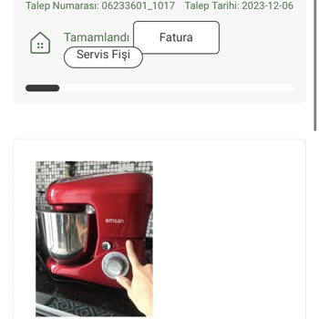 Emsan Mutfak Mutfak Robotu Tamir Ve İade İşlemleriyle İlgili Müşteri Şikayeti