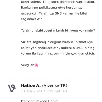 Vivense İptal Edilen Ürün İçin Para İadesi