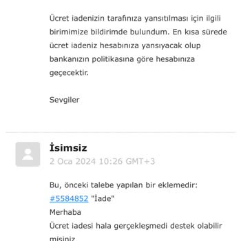 Vivense İptal Edilen Ürün İçin Para İadesi