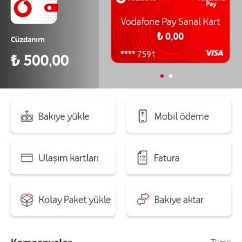 Vodafone Pay Uygulamasının Cüzdan Bakiyesi Hiçbir Yerde Kullanılmıyor