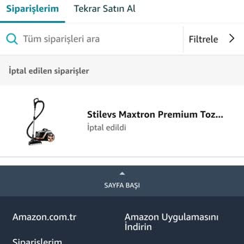 Amazon Satıcı Tarafından Sipariş İptal Edildi.