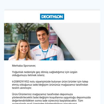 Decathlon Sipariş İadesi 2 Ay Oldu