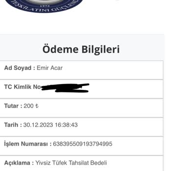 Türk Polis Teşkilatı Güçlendirme Vakfı Yivsiz Av Tüfeği Ücretim Yanlış Oldu Para İadesi İstiyorum