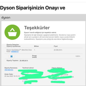 Dyson İade Tutarını Yatırmıyor