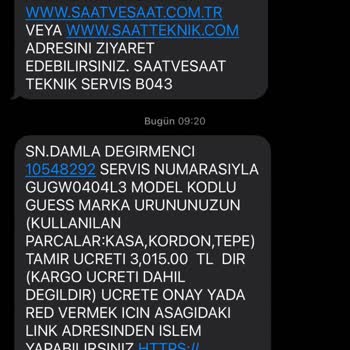 Saat & Saat Garantili Ürün Tamir Sorunu