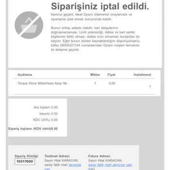 Dyson Yedek Parça Sorunu