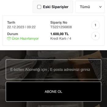 Tepe Home 2 Haftadır Hazırlanamayan Sipariş