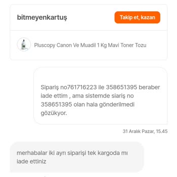 Hepsiburada Sipariş İadesi Tamamlanmadı