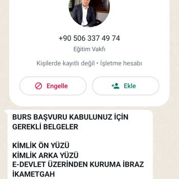 Türk Vakfı (Burs Başvurusu) Yanıltıcı İletişim Ve Yanlış Bilgilendirme
