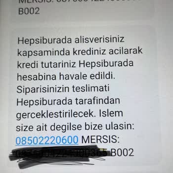 Hepsiburada Alışveriş Kredisi Sistem Hatası