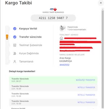 Aras Kargo Gönderilmeyen Kargo Siparişi