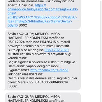 Türkiye Sigorta Tamamlayıcı Sağlık Sigortasında Ücret Talebi