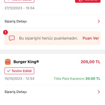 Tıkla Gelsin Uygulaması Cüzdanda Para Yüklenmeme Sorunu