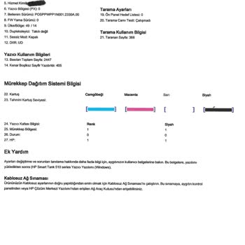 HP Smarttank 510 Yazıcı Renkleri Düzgün Basmıyor