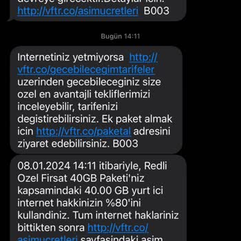 Vodafone Net Hızla Eriyen 40GB İnternet Paketi!