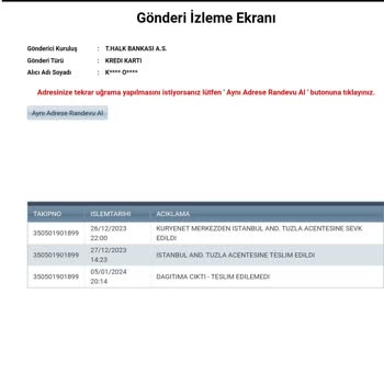 Kuryenet Kargo Teslimatı Yapmıyor