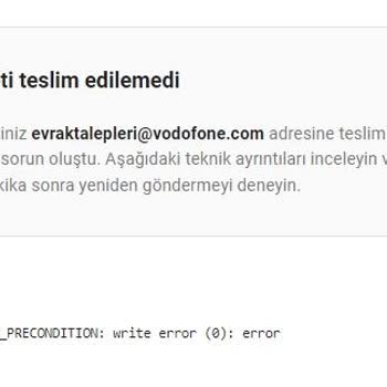 Vodafone Mail Adresi Şikayeti