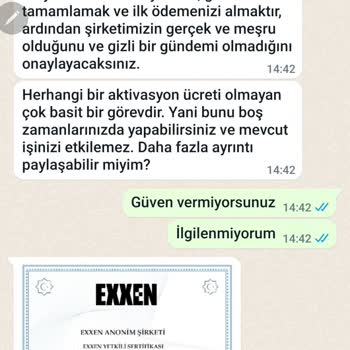 Exxen Adıyla WhatsApp Üzerinden Mesaj