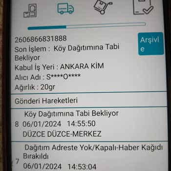 PTT Kargo Adreste Yok Aldatması