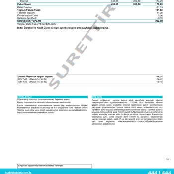Türk Telekom Evde İnternet Fatura İtiraz...