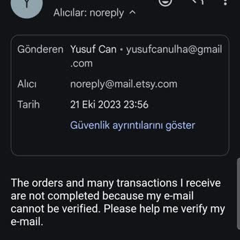 Etsy.com Etsy Uygulamasında Alıcıya Mesaj Gönderemiyorum.